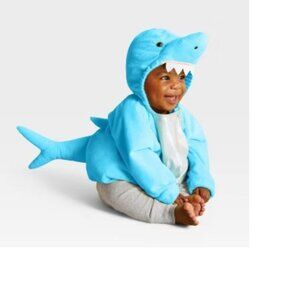Baby Shark Halloween Costume Plush Hooded Vest Puffer 0/6 mths Unisex